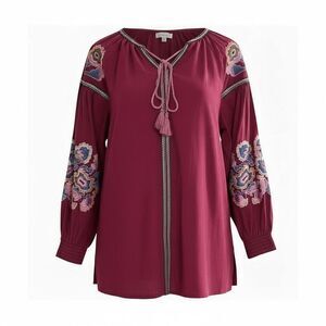 Velzera Embroidered Peasant Top 